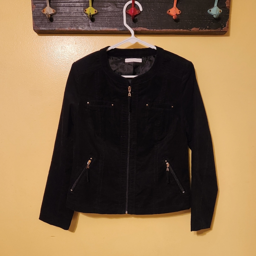 Armand Thierry women's black corduroy jacket. Size medium